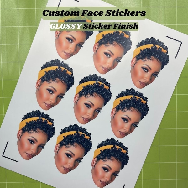 Custom Glossy Face Stickers - 6 Sizes, Waterproof Stickers, Birthday Decorations, Bachelorette Decorations, Bachelor Party Favors