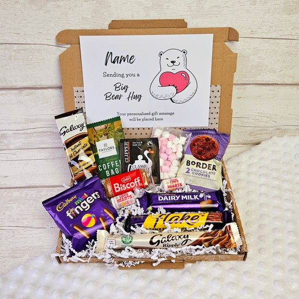 Hug in a Box, Treat Box, Letterbox Gift, Thinking of you, Personalised Gifts, Care Package, Pick Me Up, Hug in a Mug, Tea and Biscuits