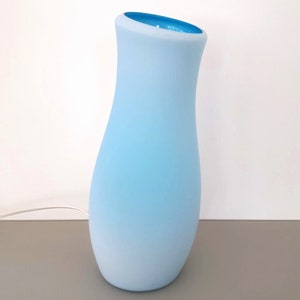 IKEA MYLONIT Handmade Blue Glass Table Lamp- Vase Lamp, Mood Lamp - Design by Leibel & Andreasson for Ikea in the 1990s - 110-240V - EU Plug