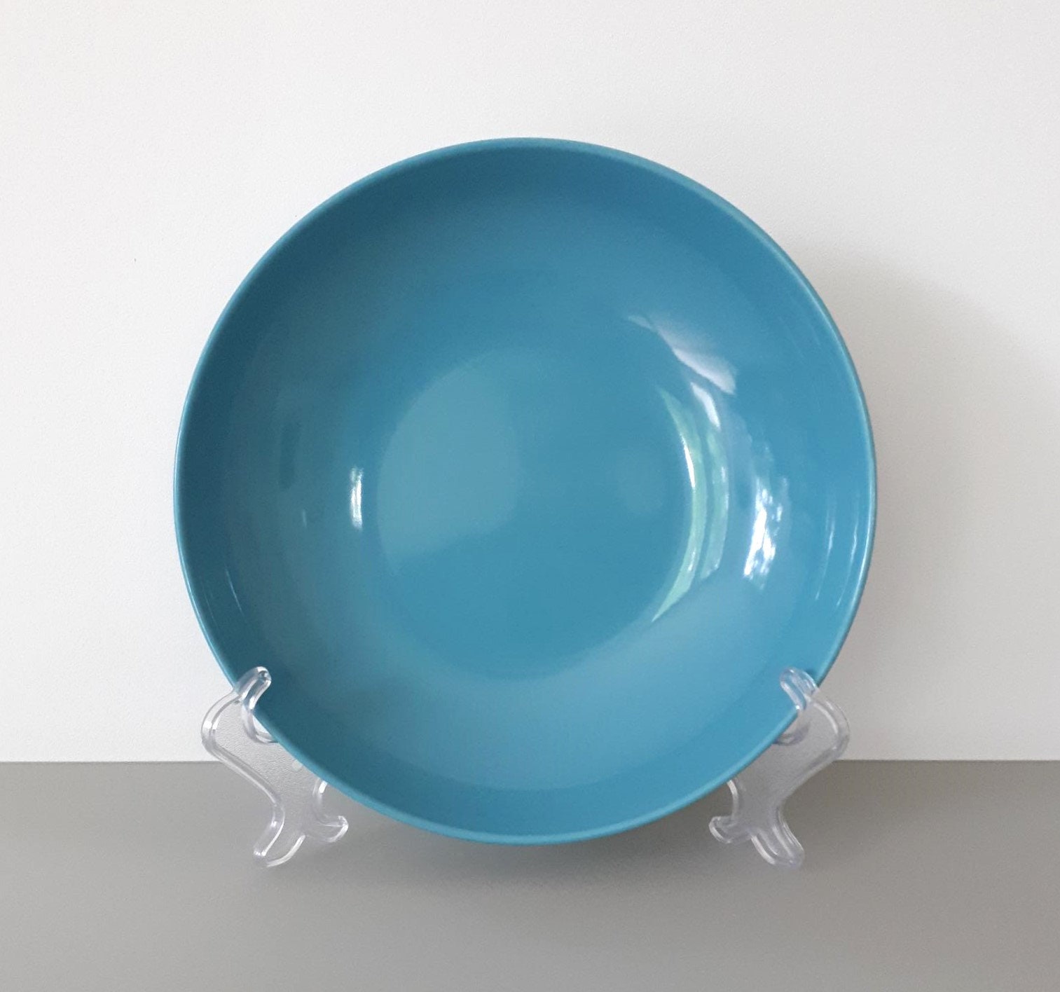 IKEA Large Ø 24 Cm / 9.5'' Soup Bowl, Deep Plate in Turquoise Blue Gloss Color - # 18691 - Made in Romania - SOLD INDIVIDUALLY