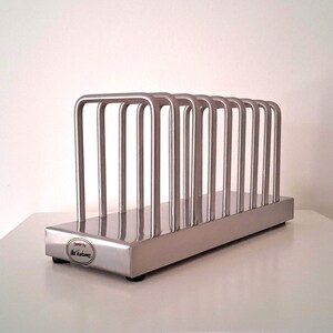 MarilynsVintageNL - IKEA TOAST RACK Diseño Mikael Warnhammar - Acero inoxidable 18/8 Resistente Tostada de 8 Ranuras, Porta Cartas o Servilleteros - Década de 1990