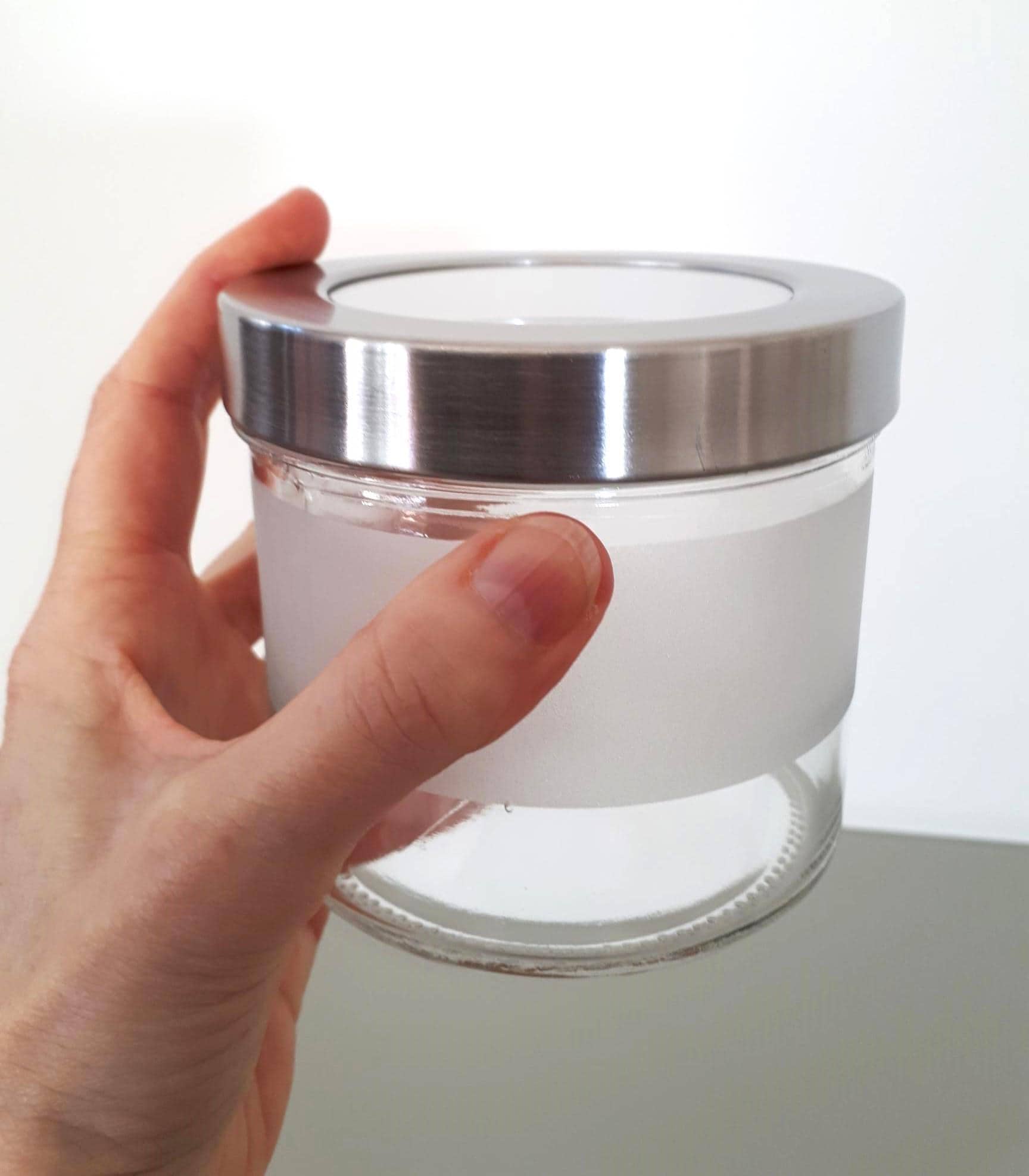 Marilynsvintagenl - IKEA DROPPAR Frosted Glass Jar – Stainless Steel Lid, Kitchen Storage, Set of 2