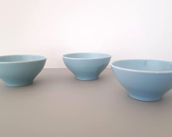 MarilynsVintageNL- Set of 3 IKEA 365+ 5'' Cereal Bowls in Pale Blue / Turquoise Color