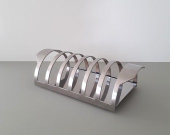 MarilynsVintageNL- ARNE JACOBSEN pour Stelton Cylinda Line Porte-pain en acier inoxydable- Design scandinave de 1967- Fabriqué au Danemark dans les années 1960.