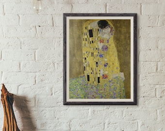 Gustave Klimt | Le Baiser (1908-1909) | Affiche Klimt | Reproductions Klimt | Art mural | Conception de maison | Design d'intérieur | Idée cadeau