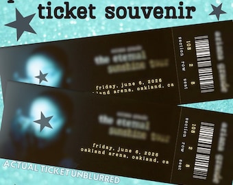 Sunshine Concert Ticket | Custom Concert Ticket Gift | Event Tour Ticket Physical Concert Ticket Personalized Souvenir Keepsake Gift