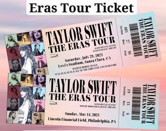 Taylor Eras Tour Custom Concert Ticket Souvenir Keepsake Personalized Gift Taylor Ticket