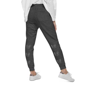Chic Black Bow Joggers for Coquette Style & Ballet Core Elegance - Unisex Fleece Sweatpants Charcoal Heather