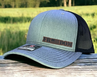 Freedom America Flag, Richardson 112 Trucker Hat, Funny Hat, Gift for Man, Gift for Husband, Boyfriend gift, Trendy Hat