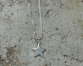 S925 silver chunky puff star pendant sterling silver gift for her everyday necklace