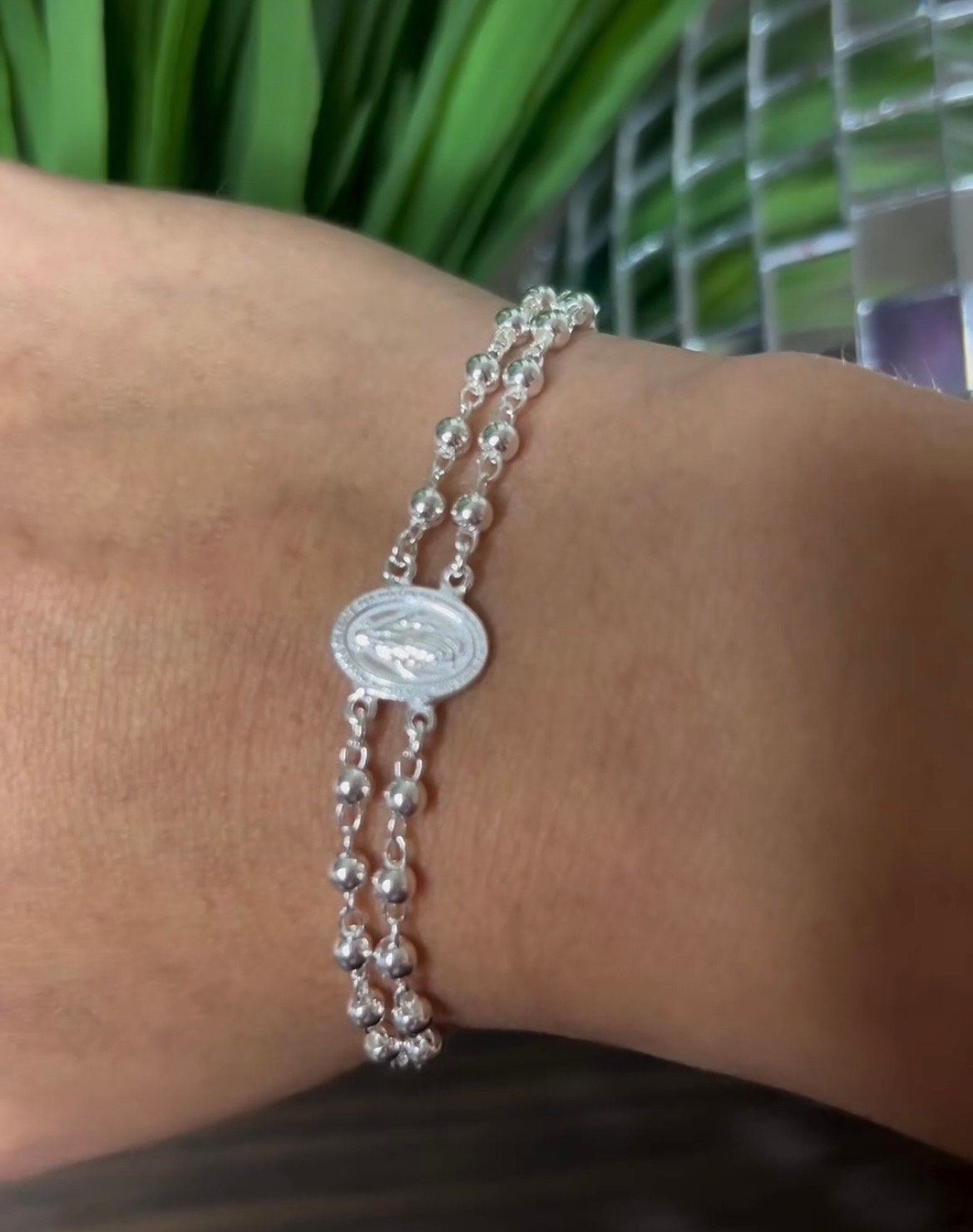 Vintage Silver Charm Bracelet With Cross, Heart, Moon & Star Charms - 925 Silver, 20 Cm-584250
