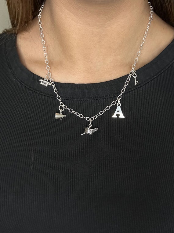 Trendy silver Charm necklace, sterling silver charms, chunky charms necklace, personalized charm necklace, birthday gift, gift for her Trendy silver Charm necklace, sterling silver charms, chunky charms necklace, personalized charm necklace, birthday gift, gift for her
