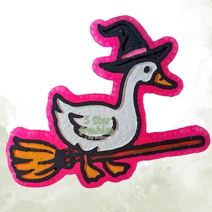Witch Goose On Broom Freshie | Funny Spooky Fall Car Air Freshener