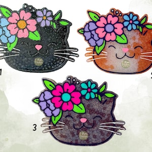Flower Crown Cat Freshie | Cute Car Air Freshener