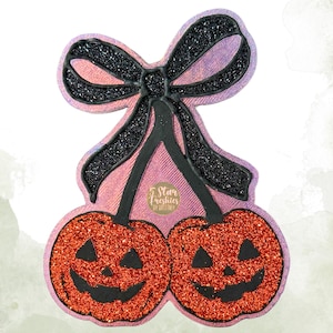 Pumpkin Bow Freshie | Glitter Jack-O-Lantern Car Air Freshener
