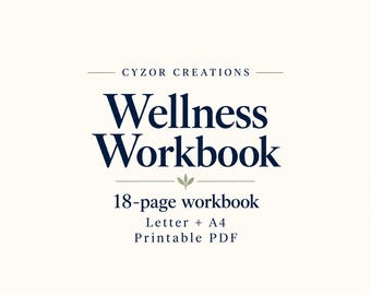 Wellness Journal Printable PDF: Food, Movement and Personal Reflection Logs | 18 Pages | Letter and A4