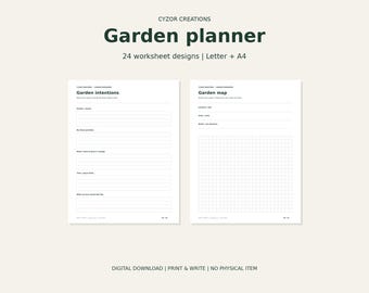 Garden Planner Printable PDF, Seed Starting and Harvest Journal, Garden Layout and Plant Records, US Letter and A4