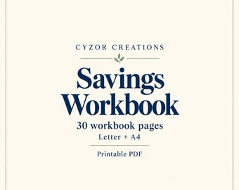Savings Goal Planner PDF, 30-Page Savings Workbook, Deposit Log, Monthly Tracker, 52-Week Challenge, Letter and A4 Printable