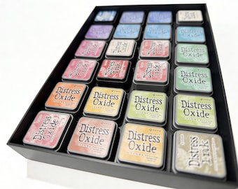Distress Oxide Mini Ink Pad Holder – Organizer impilabile per lavori artigianali con 24 scomparti