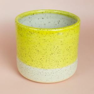 Yellow Tumbler - Speckled Wine Glass - Water Cup - Ready to Ship