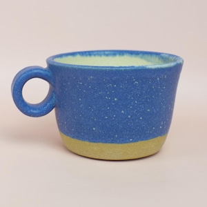 Speckled Handmade Blue Ceramic Mug - Perfect for Coffee and Tea - Funky Design