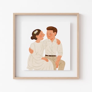 Aangepaste aquarelportret van foto, paarillustratie, familietekening, jubileumcadeau, gepersonaliseerd schilderij, uniek kunstcadeau