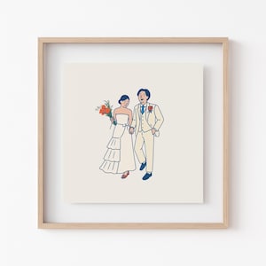Custom couple portrait, couple art, engagement gift, anniversary gift, boyfriend gift, personalized portrait, family drawing, minimalist art