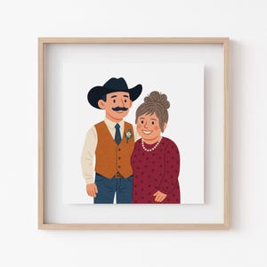 Personalisiertes Familien Portrait mit Haustieren, süße Cartoon Zeichnung, personalisierte Paar Illustration, Geschenk für Mama, Portrait vom Foto, Einzigartige Kunst
