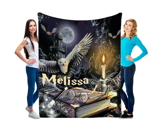 Magic Wizard Custom Blanket, Starry NightPersonalized Throw, Valentine's Gifts, Magic School Design, Fantasy Vacation Present, Gift For Her
