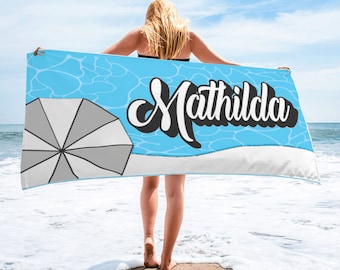RETRO Multi Style Custom  Name Beach Towel, Bath Towel, Custom Pool Towel, Colorful Beach Towel With Name, Outside Birthday Vacation Gift