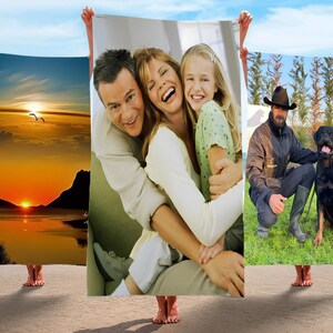 Custom Photo Towel, Personalized Photo Gift for Family, Christmas Gift, Birthday Anniversary Team logo Company Pet Photo Towel, Best Gift