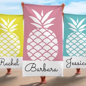 Tropical Bachelorette Party Favors, Pineapple Towel, Beach Bachelorette Party Gifts, Personalized Beach Towel, Cute Beach Towel, Beach Party