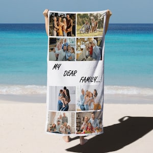 Custom Photo Towel, Custom Beach Towel Gift, Personalized Beach Towel, Pet, Sport, Birthday, Graduation, Family, Friend, Team, Photo Towel