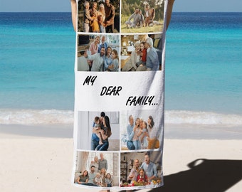 Custom Photo Towel, Custom Beach Towel Gift, Personalized Beach Towel, Pet, Sport, Birthday, Graduation, Family, Friend, Team, Photo Towel