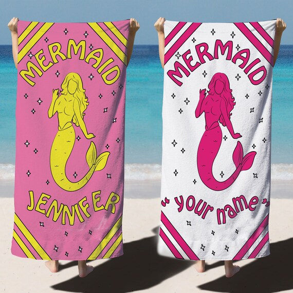 Mermaid Gifts for Girls Personalized Mermaid Beach Towel 