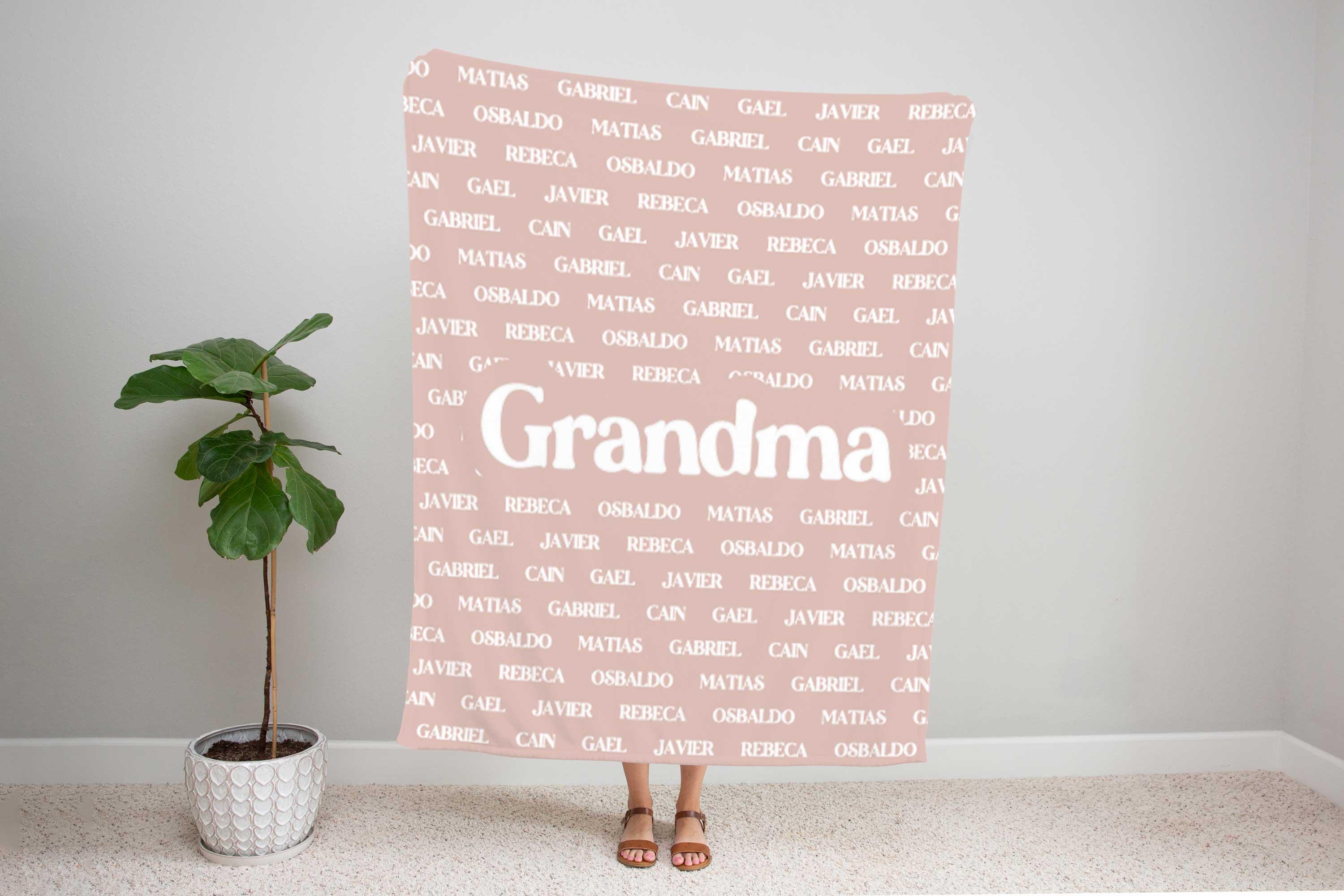Personalized Grandma & Grandpa Blanket, Custom Family Name Blanket, Custom Name Blanket, Mothers Day Gift, Grandparent Gift, Grandkid Gift