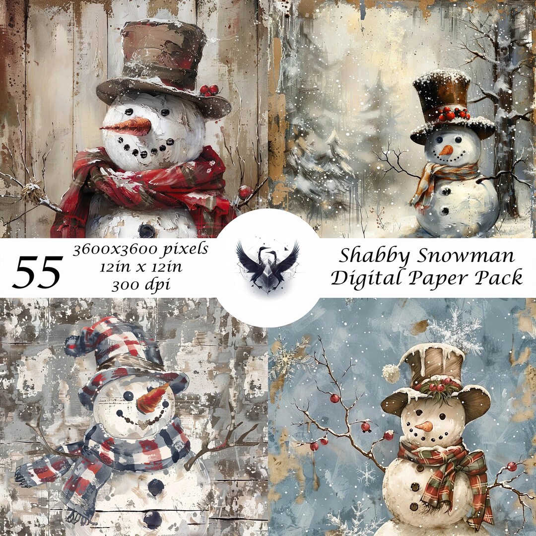 Cute Shabby Snowman Collection Showcasing Cute Winter Snowman Images - Etsy