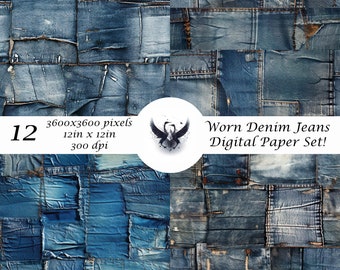 Denim Jeans Digital Paper Set!