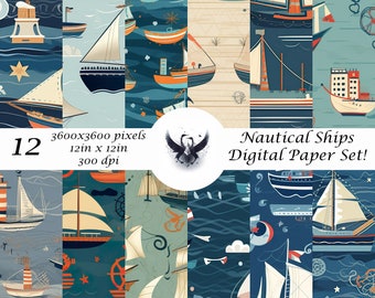 Nautical Ships Digital Paper Set!