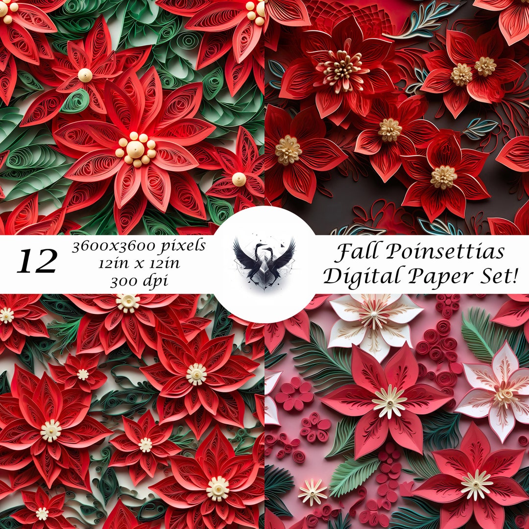 Red Flower Sheets, Christmas Printables, Flower Printables - Etsy