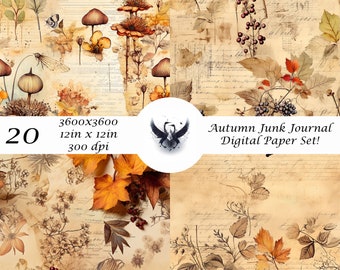 Autumn Junk Journal Digital Paper Set!
