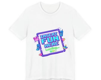 Fügen Sie hier Spaß T-Shirt | Y2K Retro Tech, Pixel Popup, Haustier Nostalgie