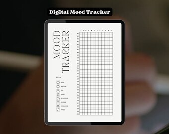 Minimalist Mood Tracker Digital | Goodnotes Notability Compatible | 365 day Mood tracking