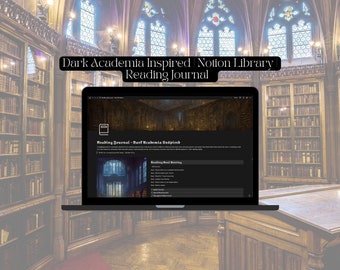 Dark Academia Inspired Reading Journal Notion Library Digital Reading Journal Notion Reading Journal Dark Aesthetic