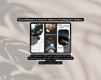 Travel Planner Vacation Journal Trip Itinerary Travel Packing List Vacation Photo Gallery Travel Bucket List  Travel Digital Goodnotes
