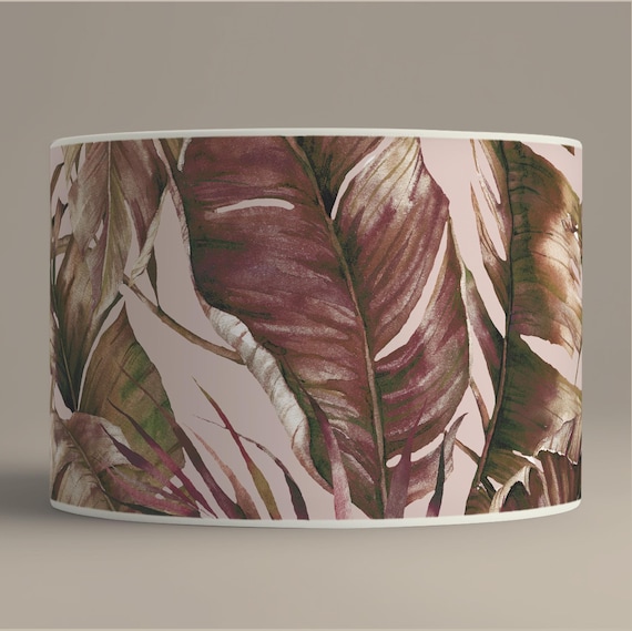 Lampshade for table lamp or Suspension lampshade - Handcrafted lampshade - Banana leaf and palm leaf motifs
