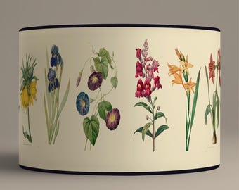 Lampshade vintage botanical floral illustration - Available as a lamp base or pendant.