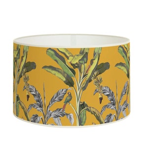 Exotic Jungle Lampshade, Banana Leaf Lampshade, Tropical Bird Light Fixture, Tropical Ambiance, Available in Lampshade and Pendant