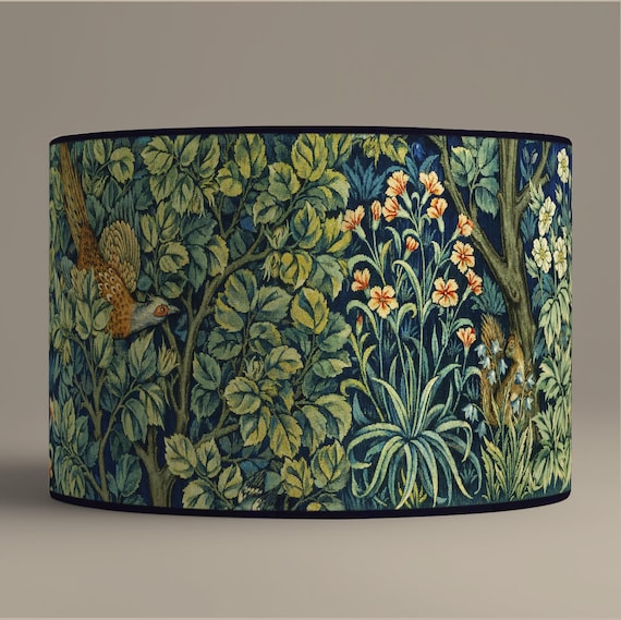 Lampshade for table lamp – William Morris Arts & Crafts Style – Available as a table lamp or pendant light.