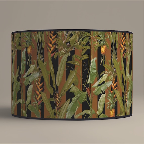 Botanical Lampshade – Tropical-Inspired Design - Available as a lamp base or pendant.
